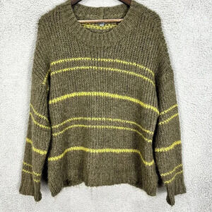 Aerie oversized sweater womens medium green grandpa mohair‎ wool blend boho